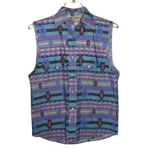 RARE Caravan Western Apparel Vest Pastel Country Southwestern Pattern Size 6